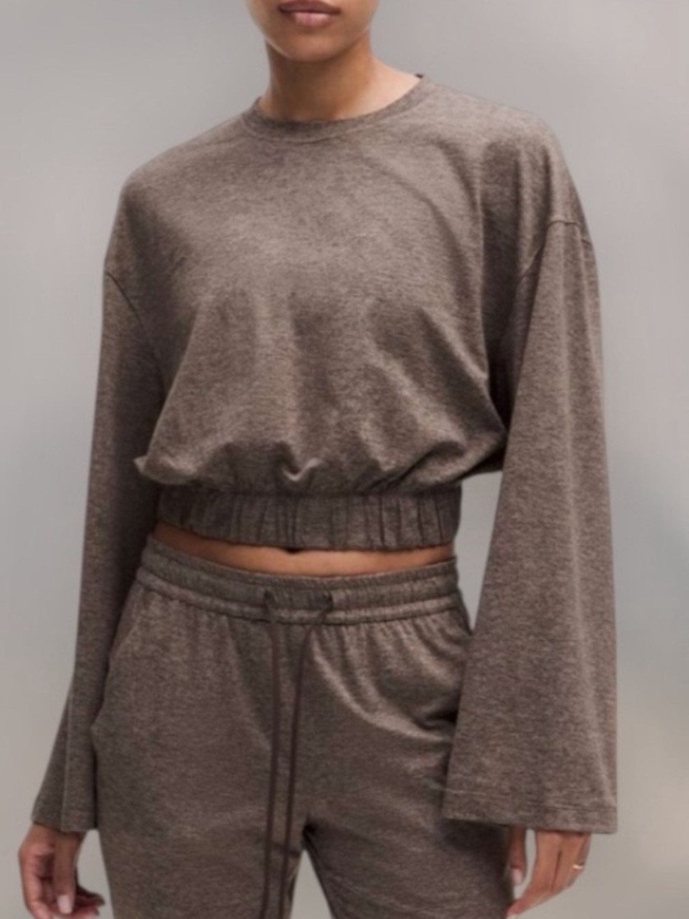 Lululemon Soft Jersey Relaxed Cinchable Crewneck Shirt espresso brown